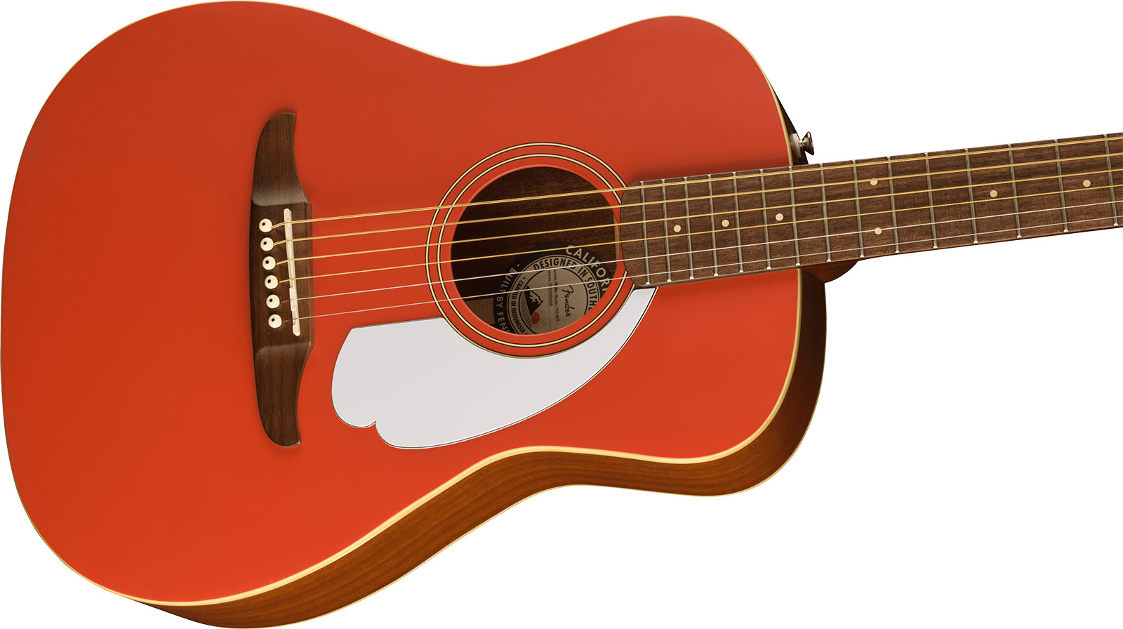 Fender Malibu Player 2023 Parlor Epicea Sapele Wal - Fiesta Red - Elektroakustische Gitarre - Variation 2