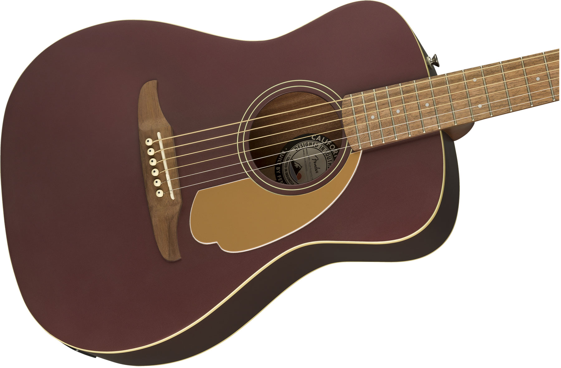 Fender Malibu Player Concert Epicea Acajou Wal - Burgundy Satin - Elektroakustische Gitarre - Variation 1