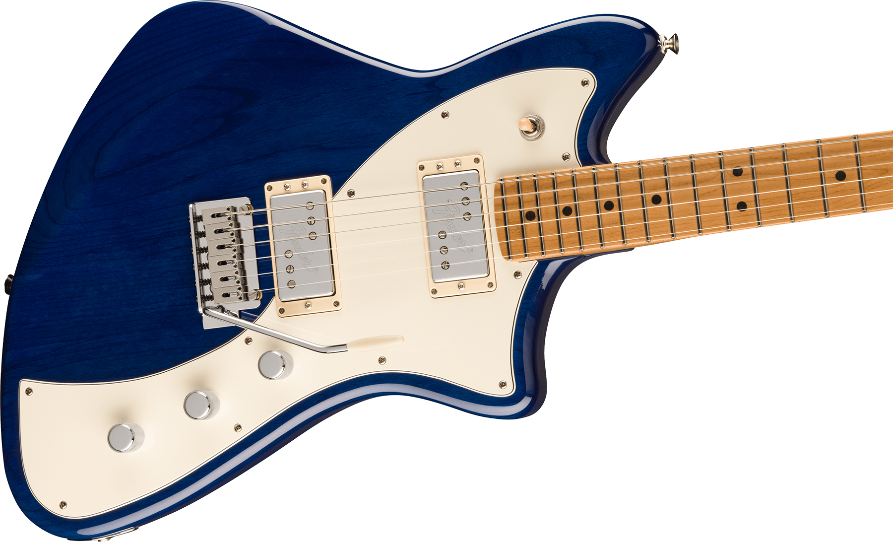 Fender Meteora Player Plus Hh Ltd Mex 2h Trem Mn - Sapphire Blue Transparent - Retro-Rock-E-Gitarre - Variation 2