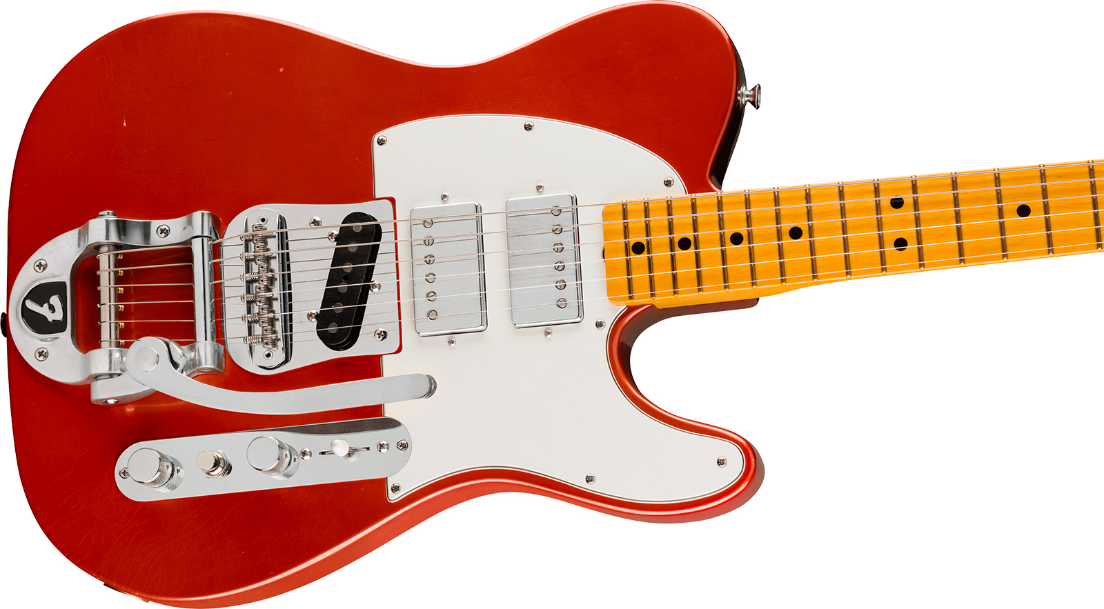 Fender Mike Campbell Tele Red Dog Stories Usa Signature Shh Trem Mn - Red Dog Red - E-Gitarre in Teleform - Variation 2