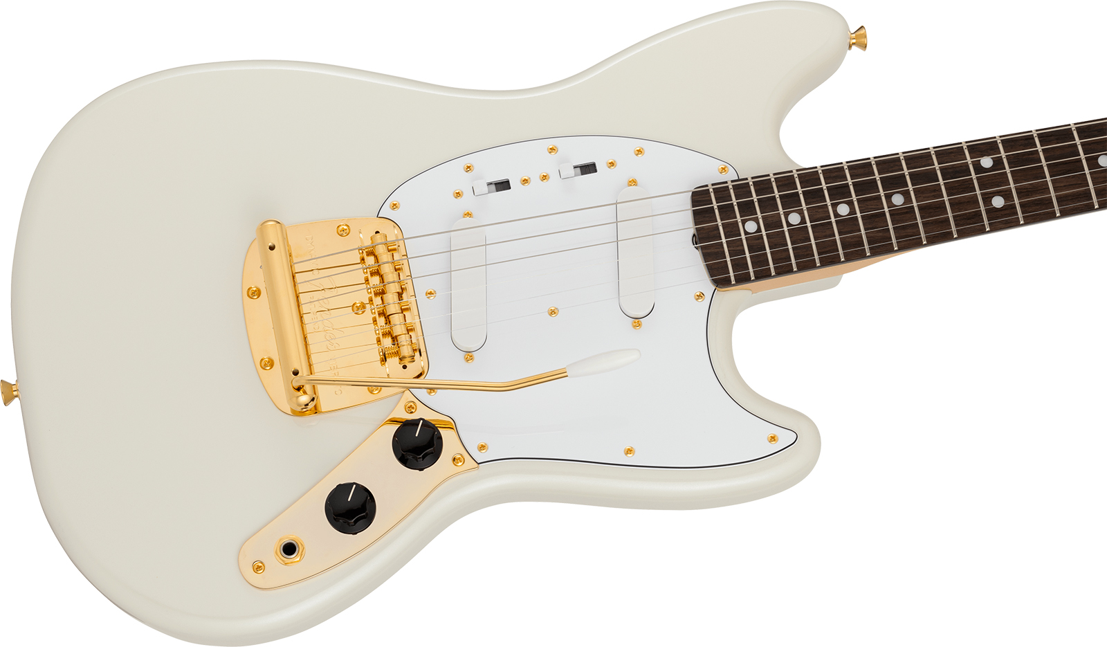 Fender Mustang 60s Traditional Mij Ltd Jap Shsc 2s Trem Rw - White Pearl - Retro-Rock-E-Gitarre - Variation 2
