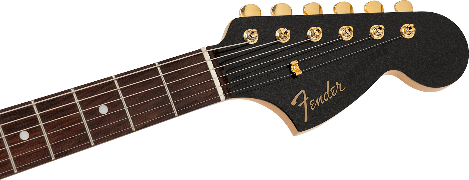 Fender Mustang 60s Traditional Mij Ltd Jap Shsc 2s Trem Rw - Black Pearl - Retro-Rock-E-Gitarre - Variation 3