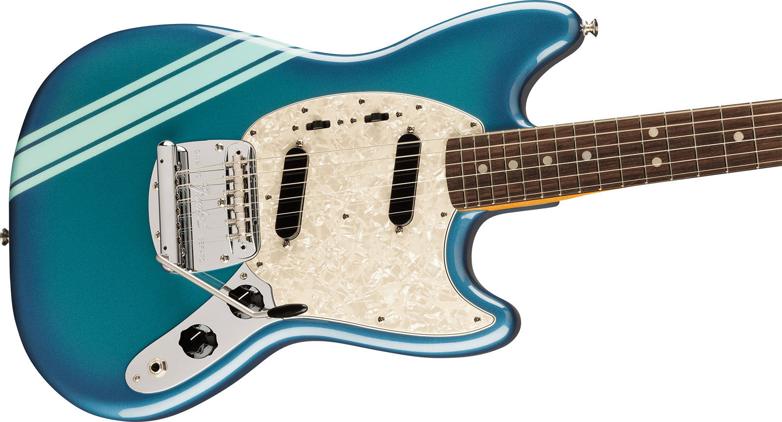 Fender Mustang 70s Competition Vintera 2 Mex 2s Trem Rw - Competition Blue - Retro-Rock-E-Gitarre - Variation 2