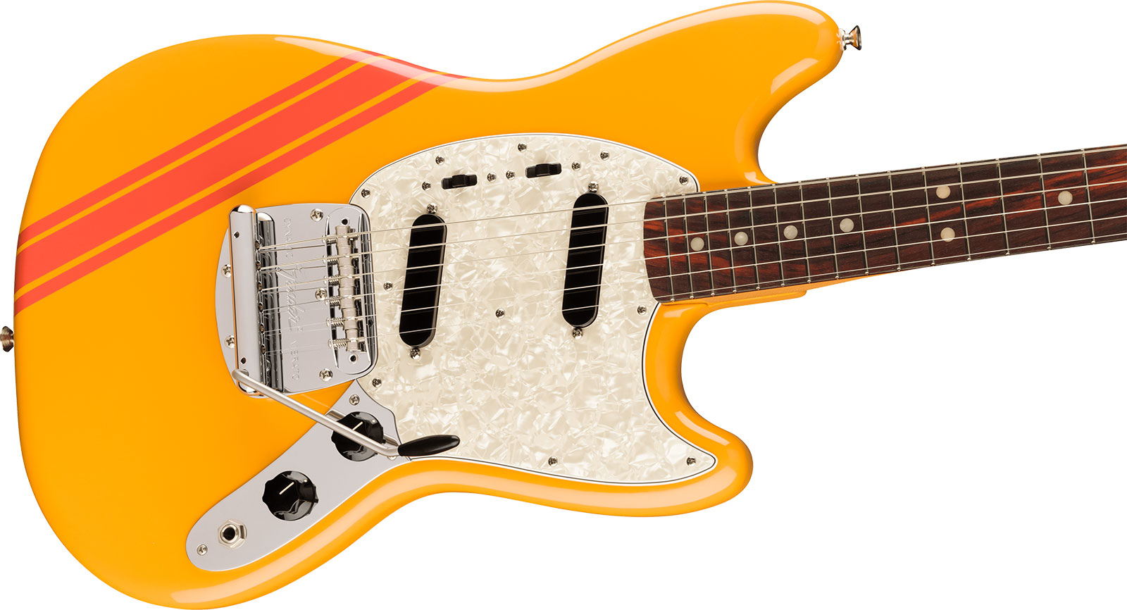 Fender Mustang 70s Competition Vintera 2 Mex 2s Trem Rw - Competition Orange - Retro-Rock-E-Gitarre - Variation 2