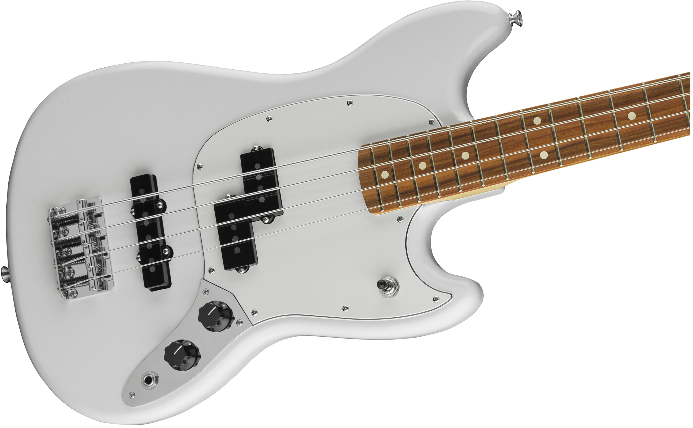 Fender Mustang Bass Pj Mex Pf - Olympic White - E-Bass für Kinder - Variation 2