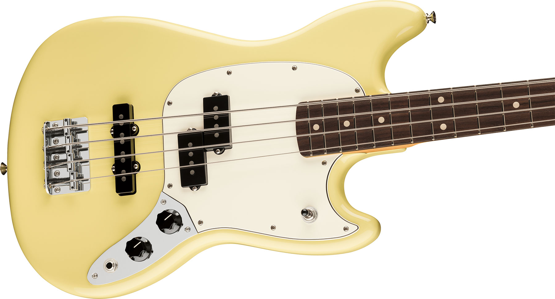 Fender Mustang Bass Pj Player Ii Mex Ss Rw - Hialeah Yellow - Solidbody E-bass - Variation 2