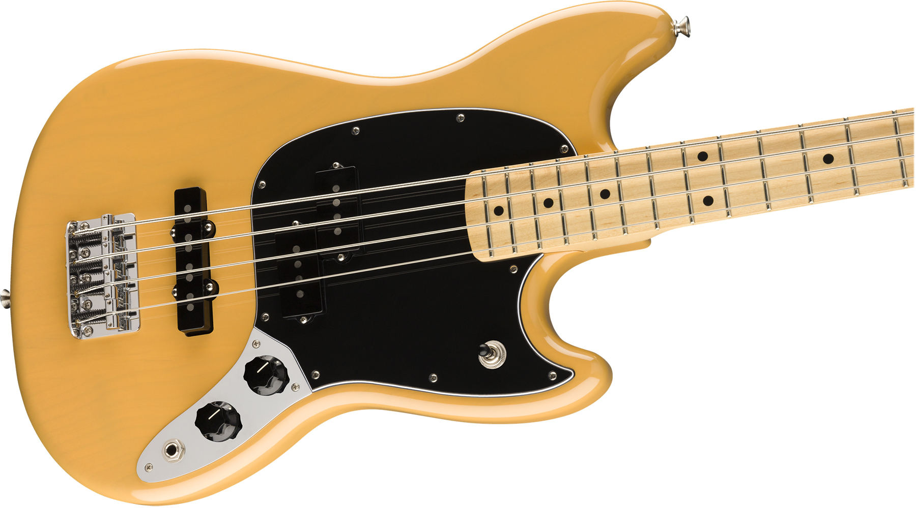 Fender Mustang Bass Pj Player Ltd Mex Mn - Butterscotch Blonde - E-Bass für Kinder - Variation 2