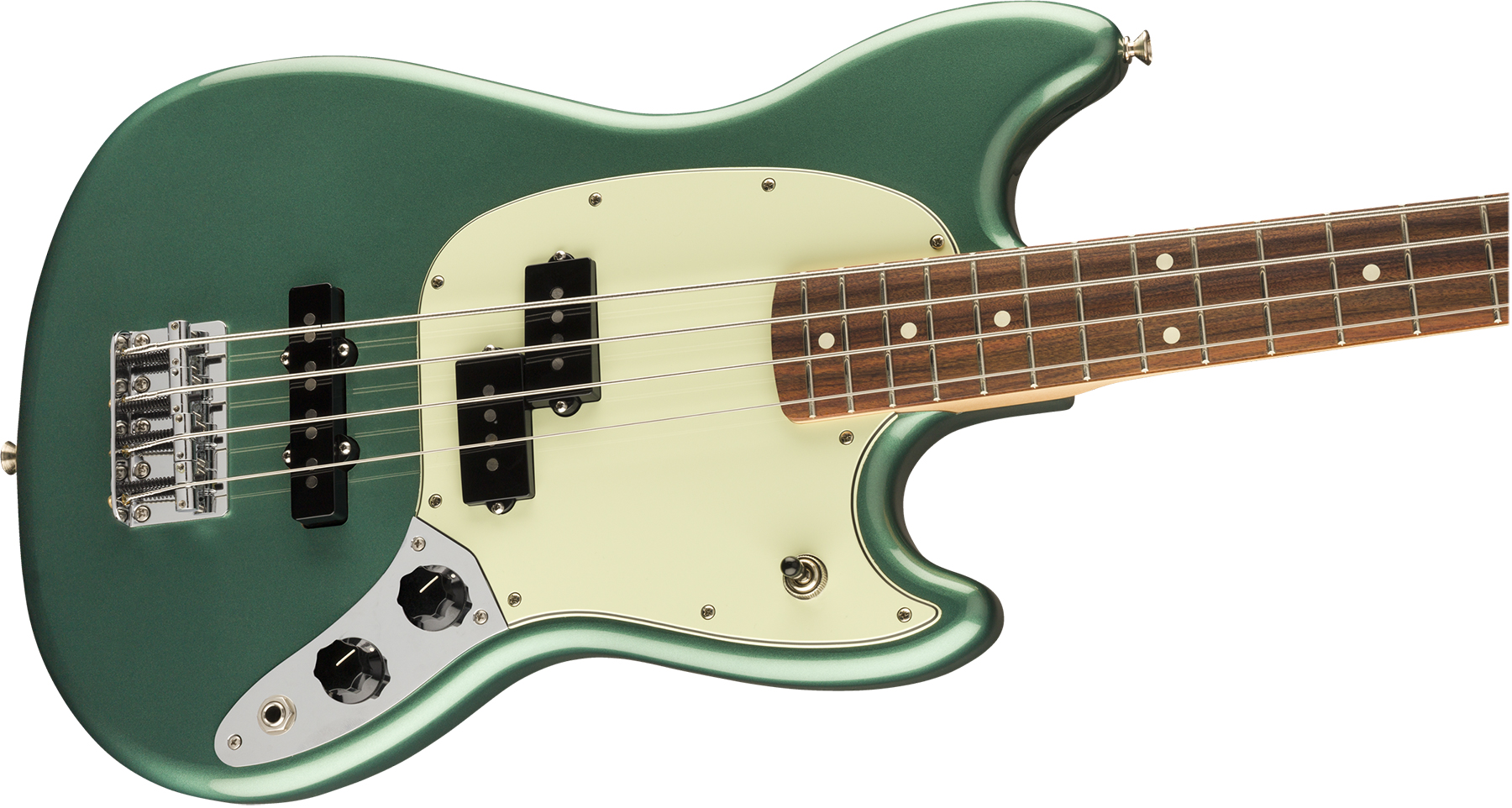 Fender Mustang Bass Pj Player Ltd Mex Pf - Sherwood Green Metallic - E-Bass für Kinder - Variation 2