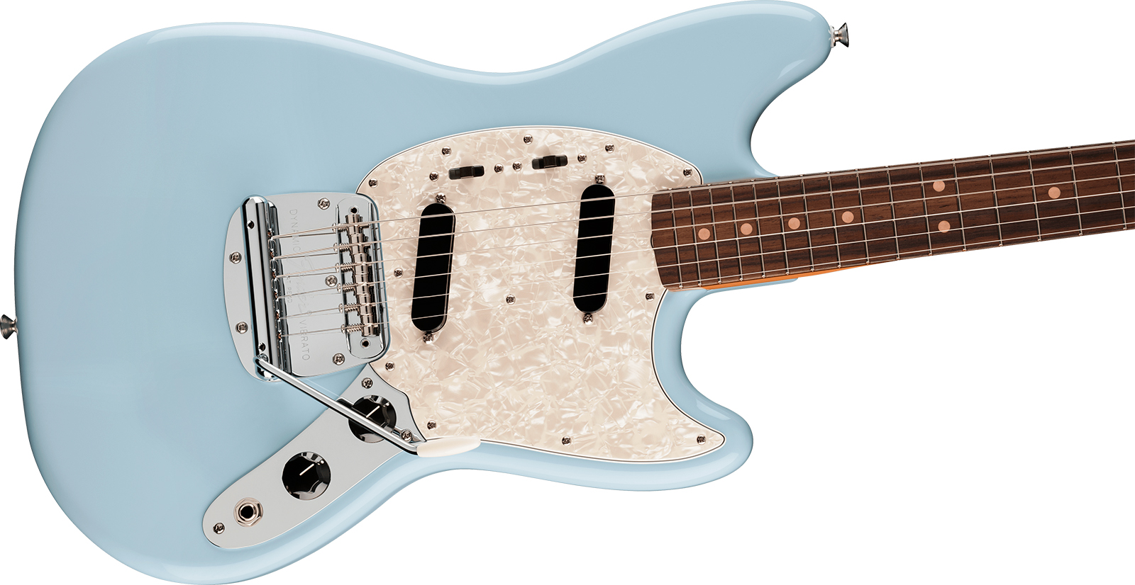 Fender Mustang Mid 60s Vintera 3 Mex Shsc 2s Trem Rw - Sonic Blue - Retro-Rock-E-Gitarre - Variation 2