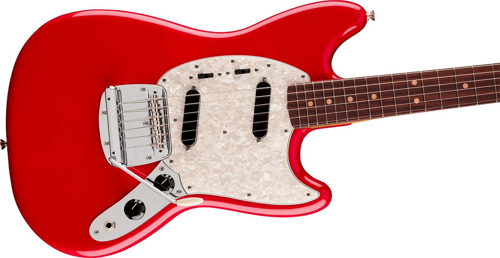 Fender Mustang Mid 60s Vintera 3 Mex Shsc 2s Trem Rw - Dakota Red - Retro-Rock-E-Gitarre - Variation 2