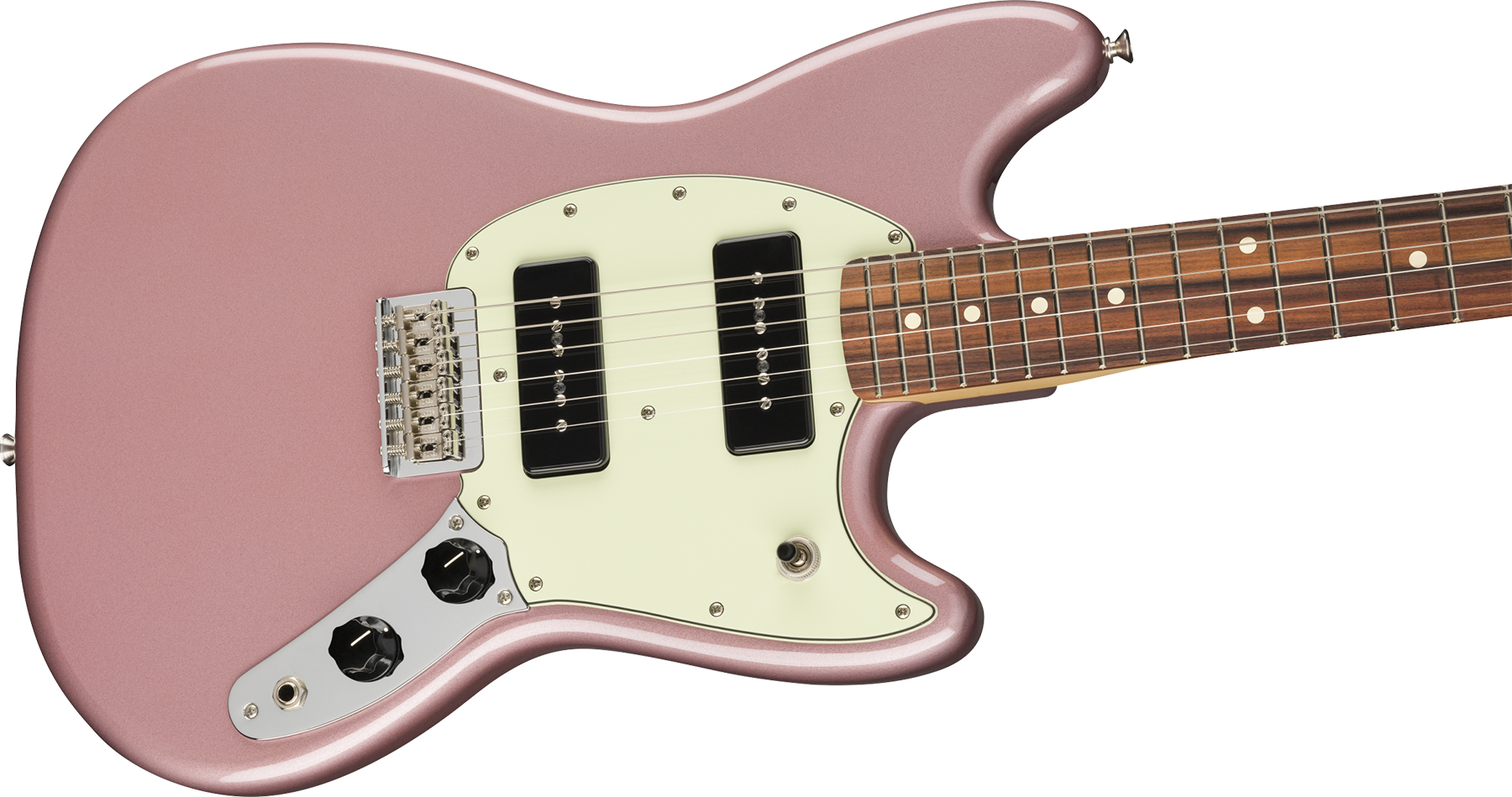 Fender Mustang Player 90 Mex Ht 2p90 Pf - Burgundy Mist Metallic - Retro-Rock-E-Gitarre - Variation 2