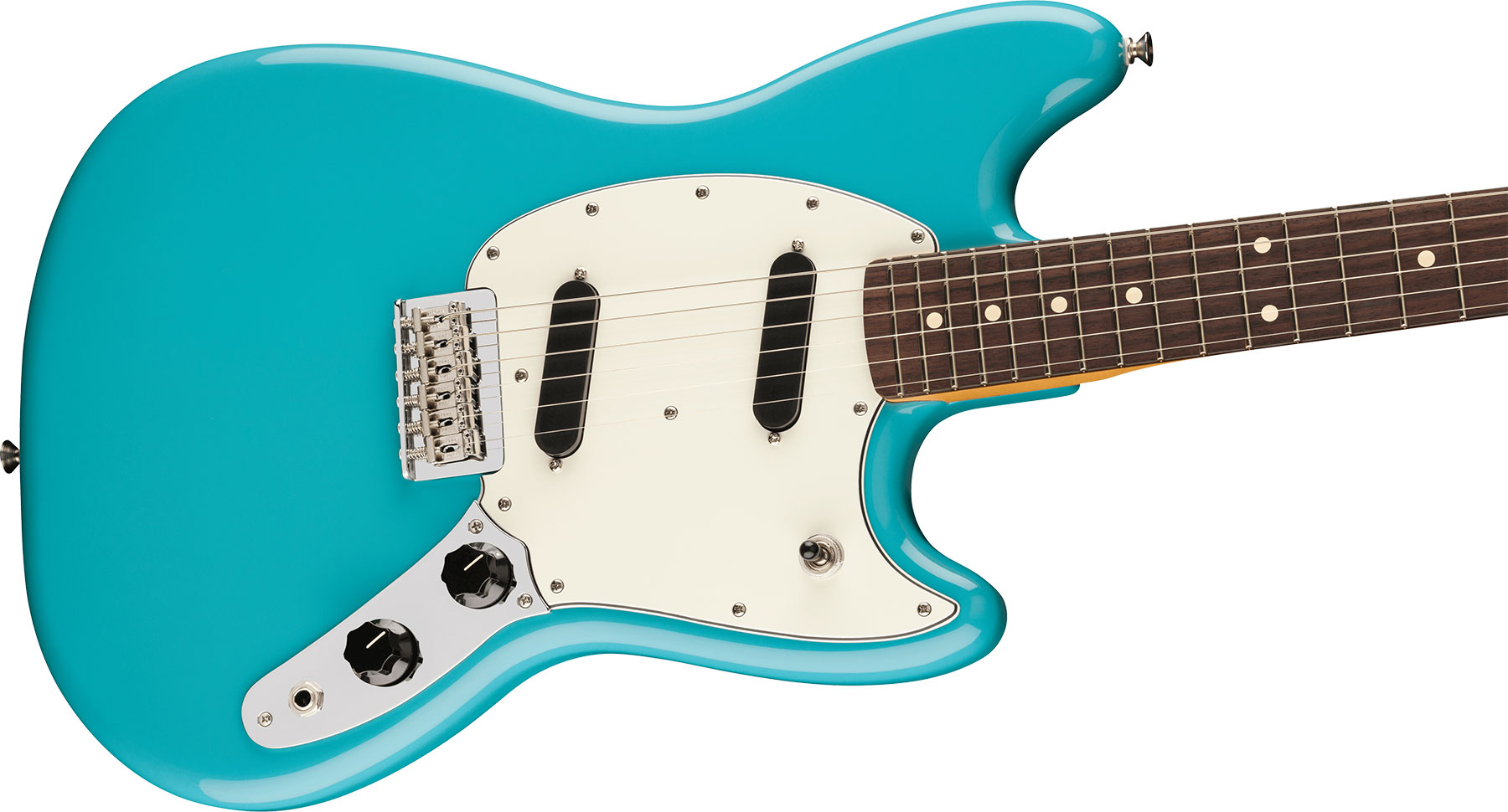 Fender Mustang Player Ii Mex 2s Ht Rw - Aquatone Blue - Retro-Rock-E-Gitarre - Variation 2