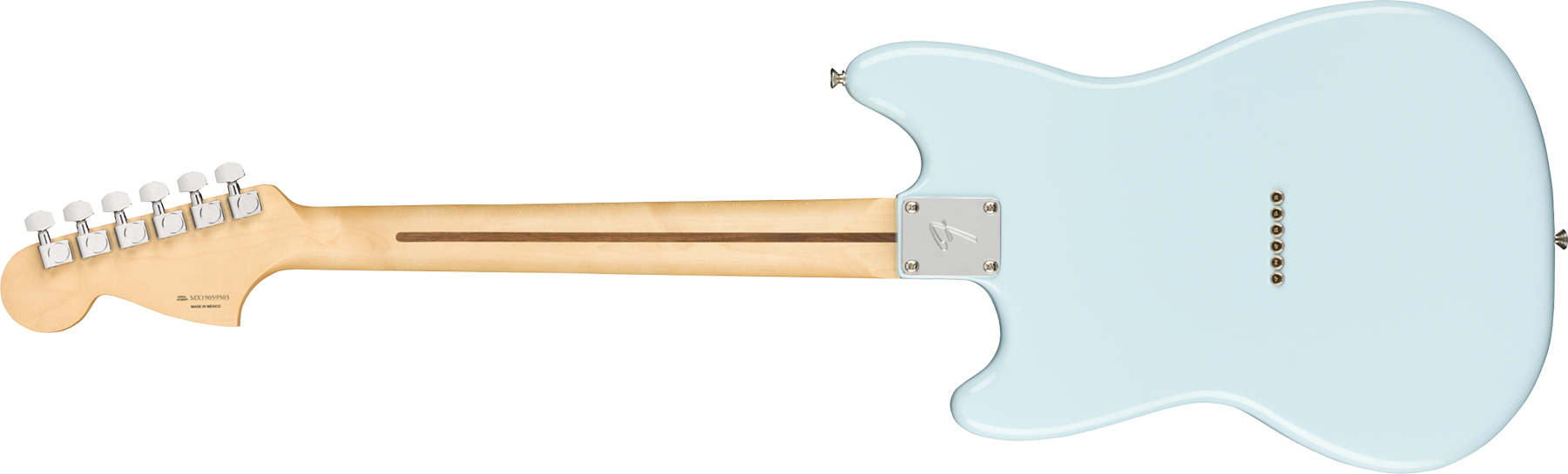 Fender Mustang Player Mex Ht Ss Mn - Surf Blue - Retro-Rock-E-Gitarre - Variation 1