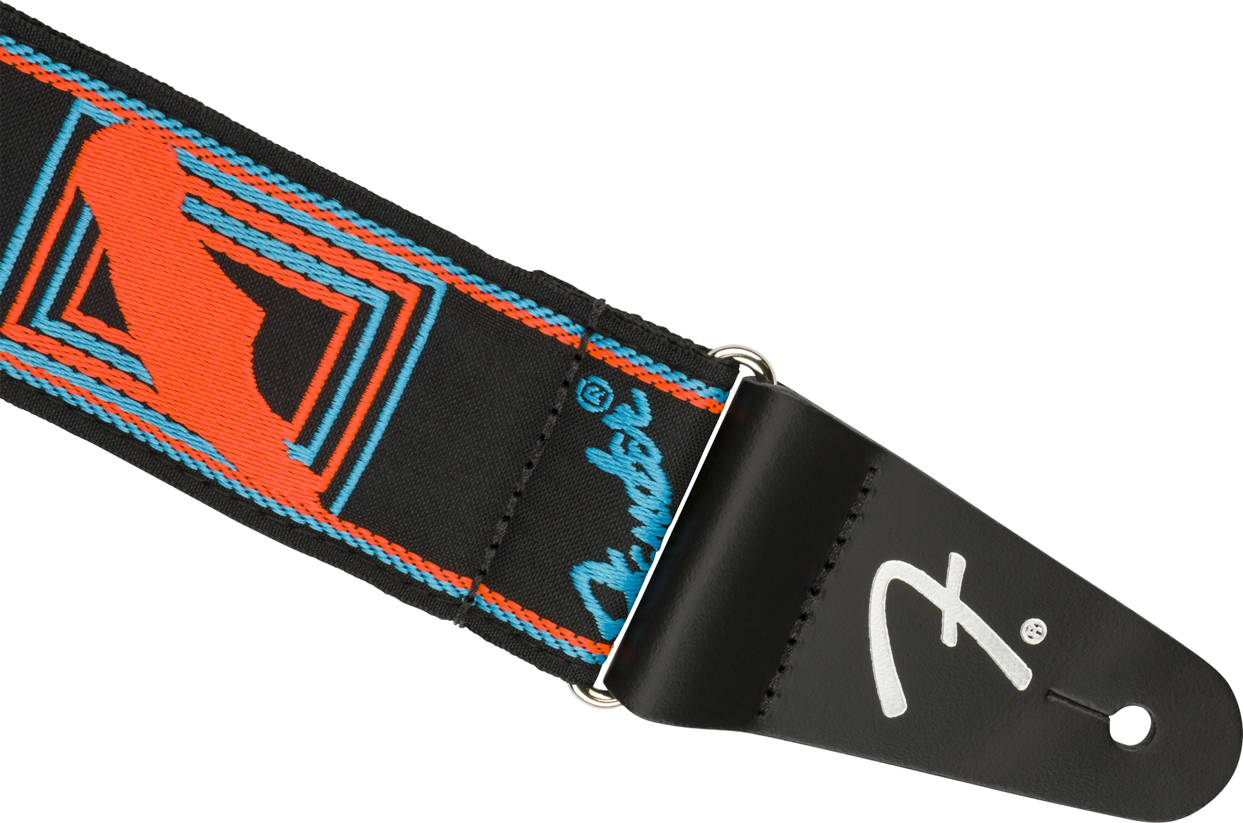 Fender Neon Monogrammed Guitar Strap Poly Blue/orange - Gitarrengurt - Variation 1