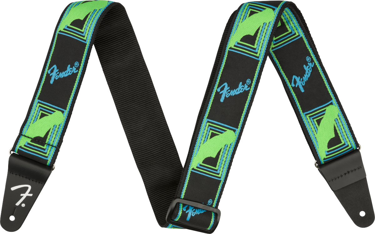 Gitarrengurt Fender Neon Monogrammed Guitar Strap Green/Blue