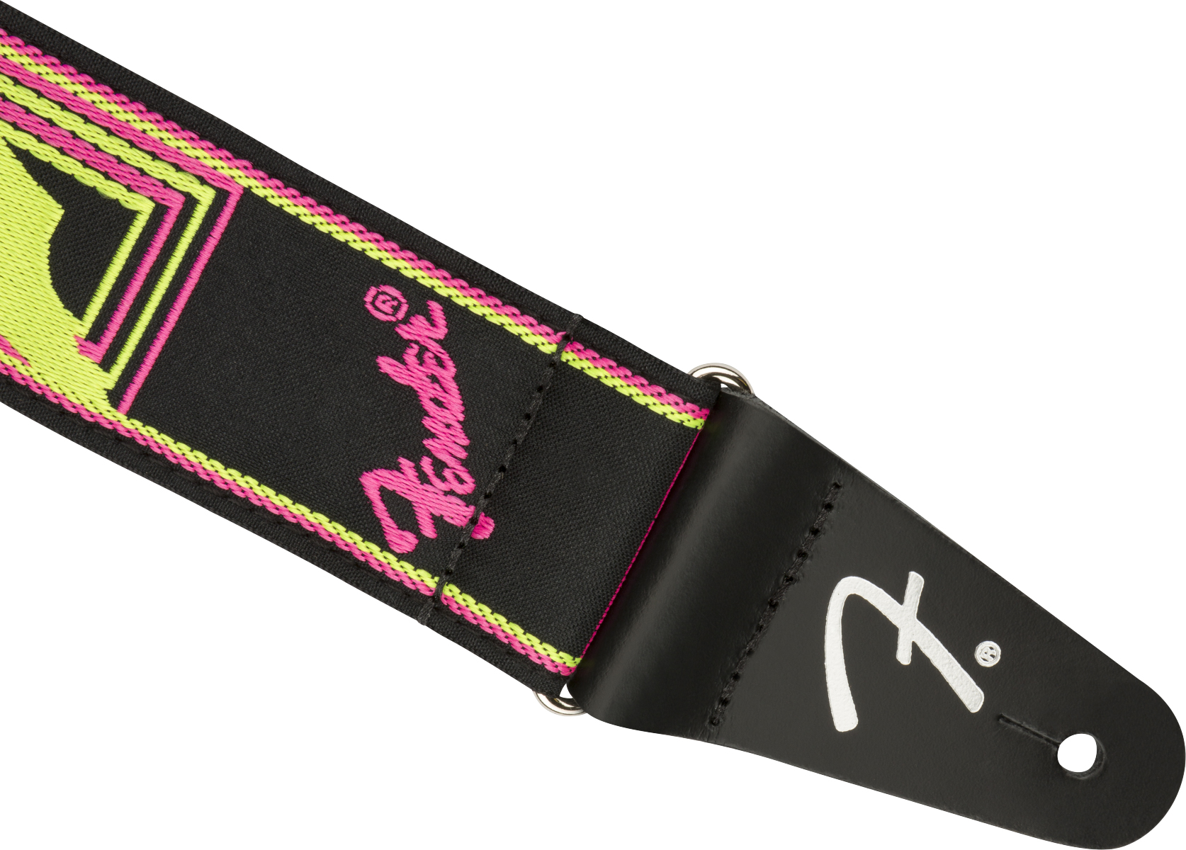 Fender Neon Monogrammed Guitar Strap Poly Yellow/pink - Gitarrengurt - Variation 1