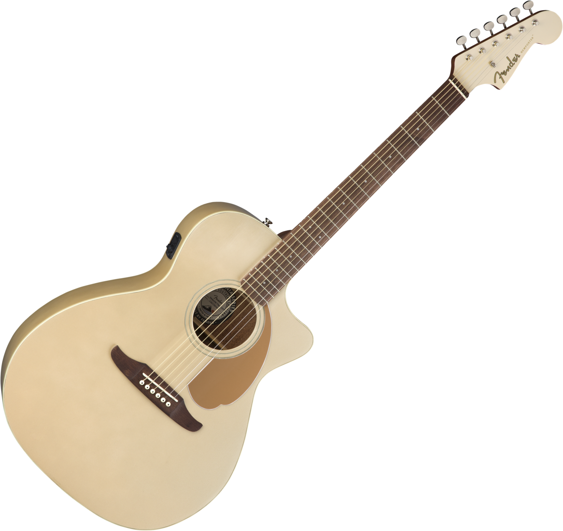 Fender Newporter Player Auditorium Cw Epicea Acajou Wal - Champagne - Elektroakustische Gitarre - Variation 1