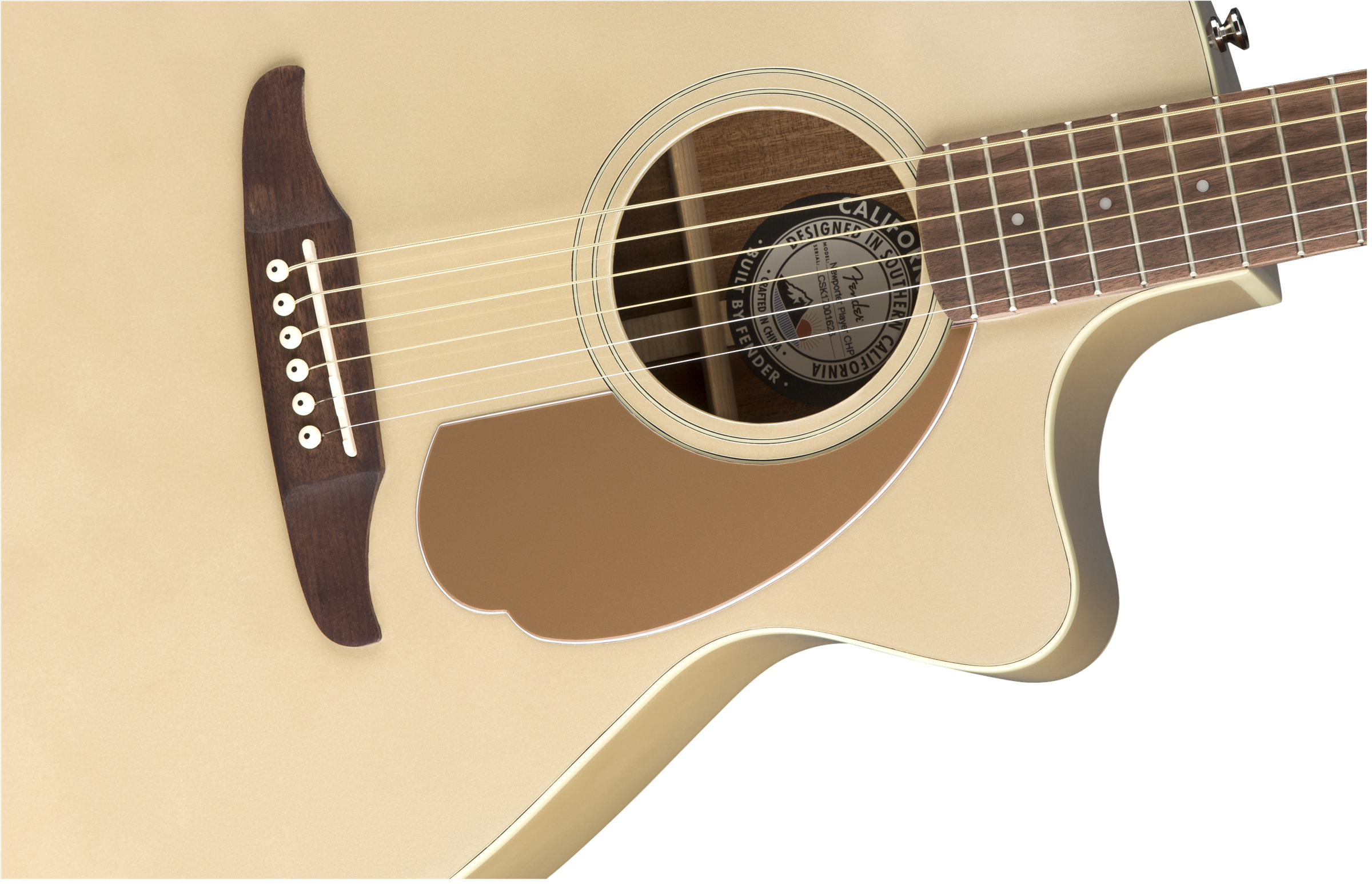 Fender Newporter Player Auditorium Cw Epicea Acajou Wal - Champagne - Elektroakustische Gitarre - Variation 3