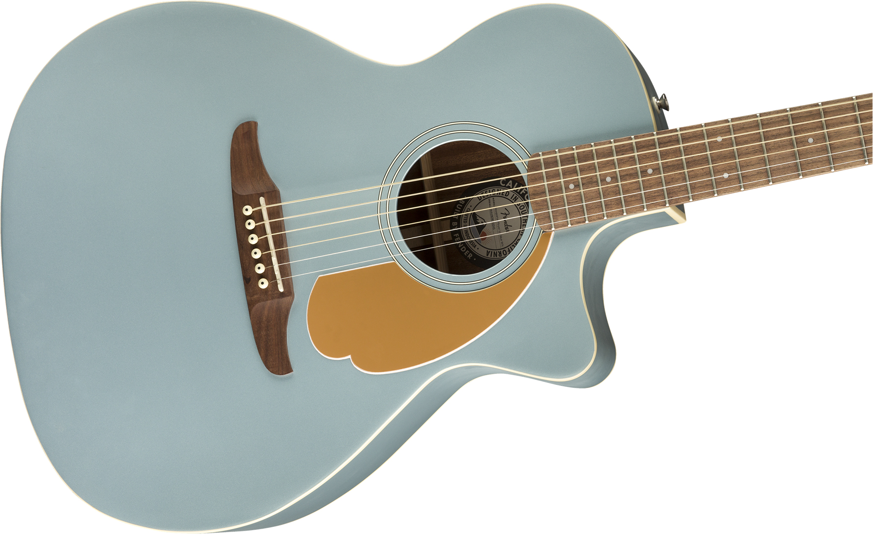 Fender Newporter Player Auditorium Cw Epicea Acajou Wal - Ice Blue Satin - Elektroakustische Gitarre - Variation 2