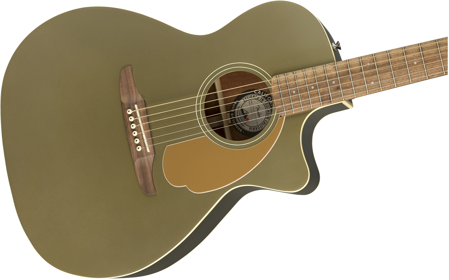 Fender Newporter Player Auditorium Cw Epicea Acajou Wal - Olive Satin - Elektroakustische Gitarre - Variation 2