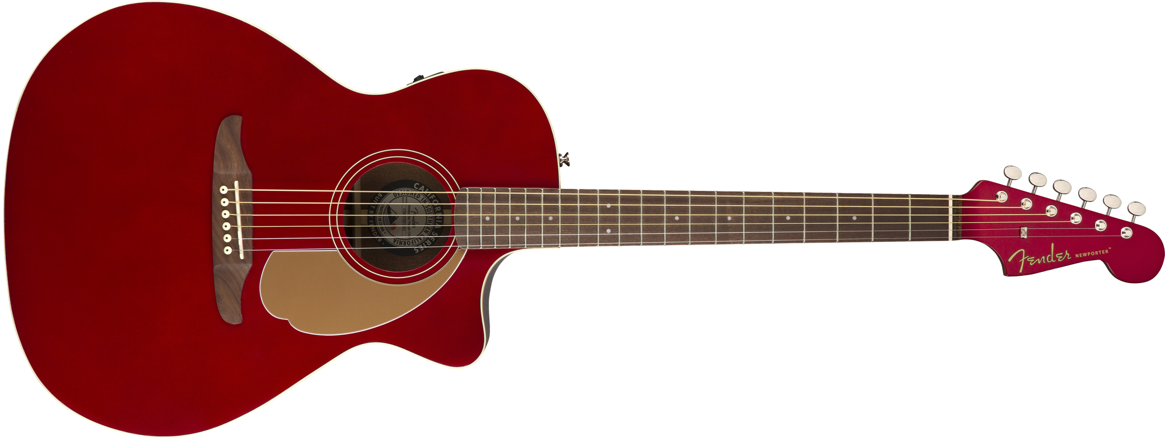 Fender Newporter Player Auditorium Cw Epicea Acajou Wal - Candy Apple Red - Elektroakustische Gitarre - Variation 2