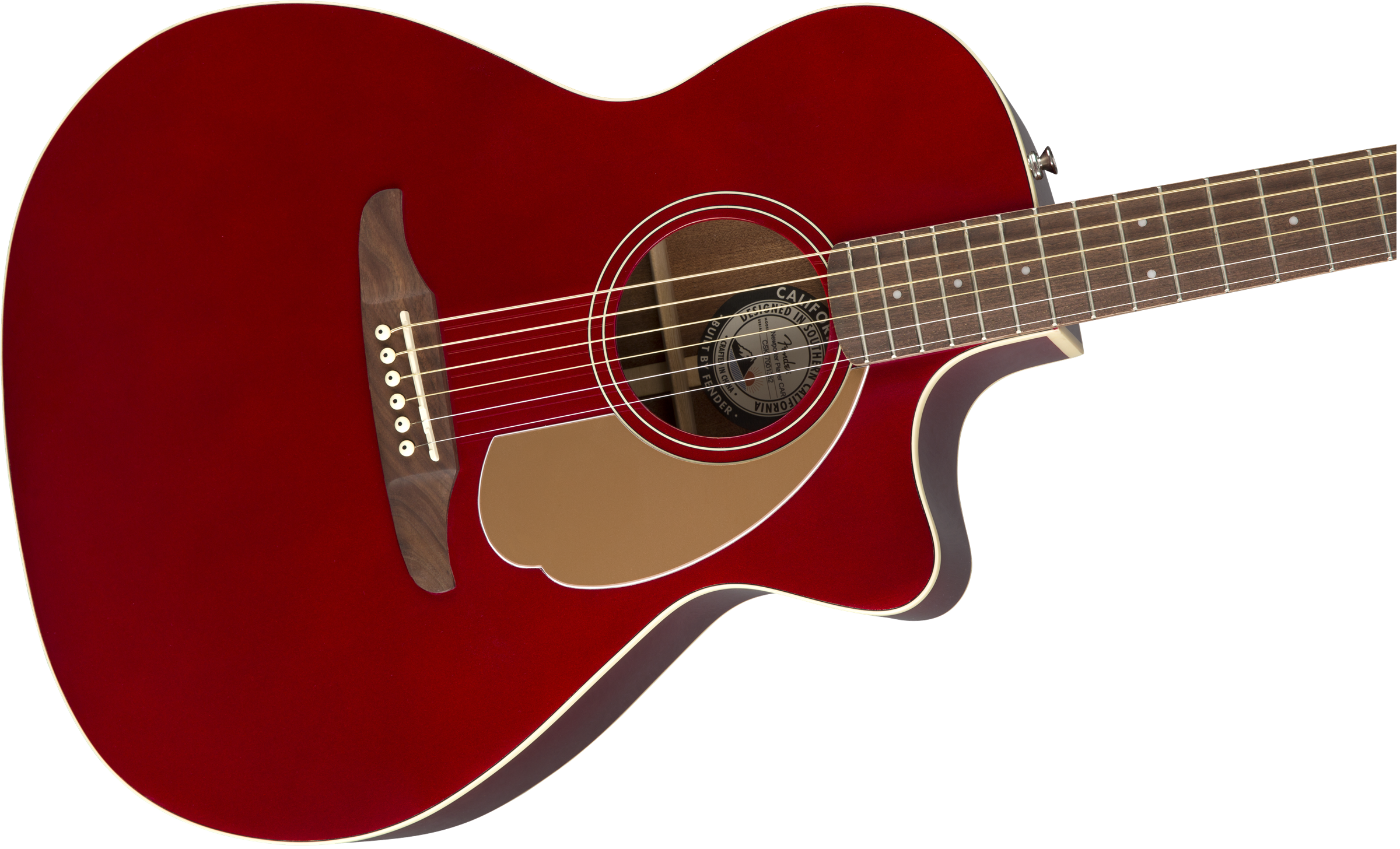 Fender Newporter Player Auditorium Cw Epicea Acajou Wal - Candy Apple Red - Elektroakustische Gitarre - Variation 4