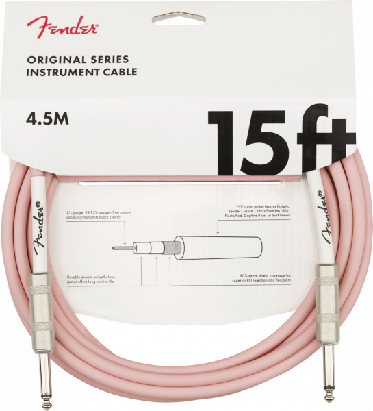 Kabel Fender Original Instrument Cable 15ft - Shell Pink