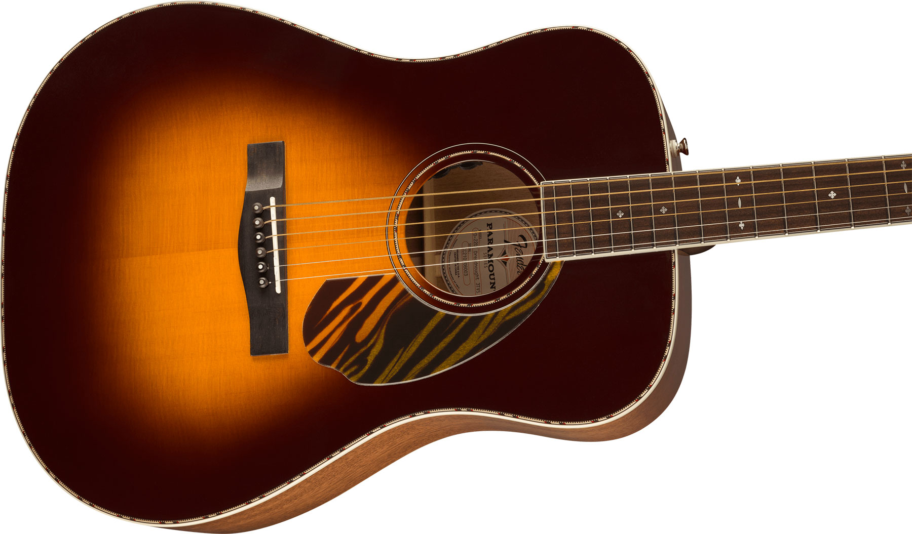 Fender Pd-220e Paramount Dreadnought Epicea Acajou Ova - 3-tone Vintage Sunburst - Elektroakustische Gitarre - Variation 2