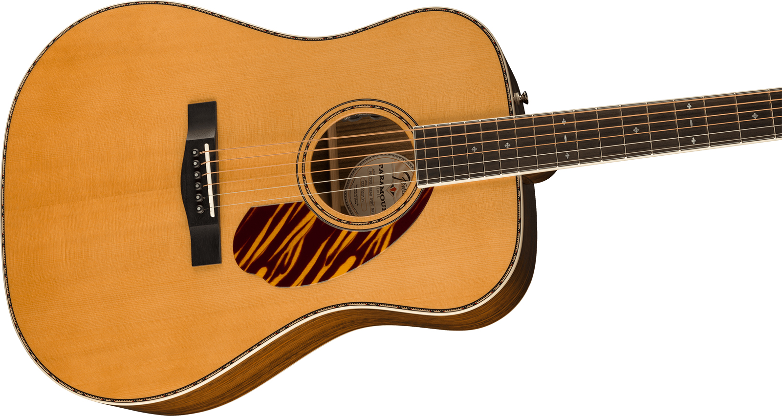 Fender Pd-220e Paramount Fsr Ltd Dreadnought Epicea Ovangkol Ova - Aged Natural - Elektroakustische Gitarre - Variation 2