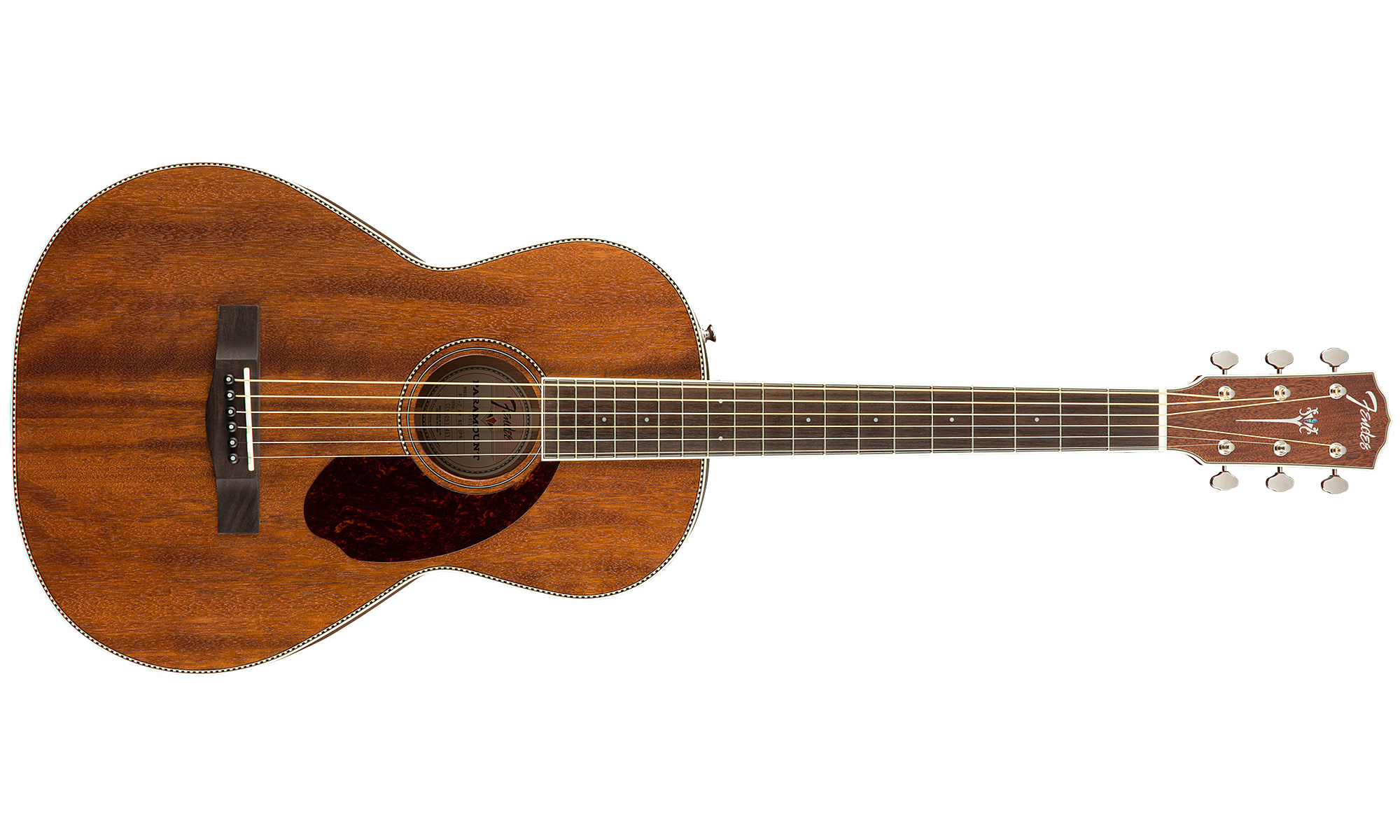 Fender Pm-2 All Mahogany W/case Paramount Parlor Tout Acajou 2017 - Natural Open Pore - Westerngitarre & electro - Variation 1