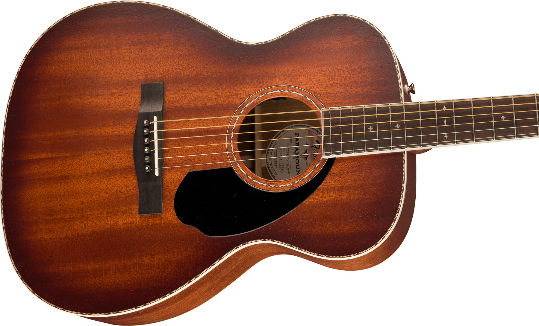 Fender Po-220e All Mahogany Paramount Orchestra Model Om Tout Acajou Ova - Aged Cognac Burst - Elektroakustische Gitarre - Variation 2