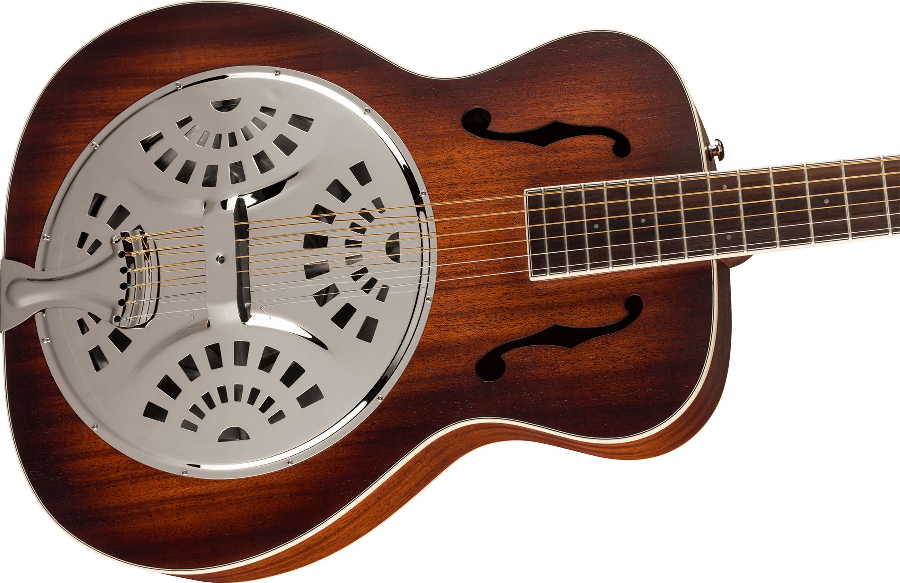 Fender Pr180e Resonator Paramount Tout Acajou Wal - Aged Cognac Burst - Dobro Resonatorgitarre - Variation 2