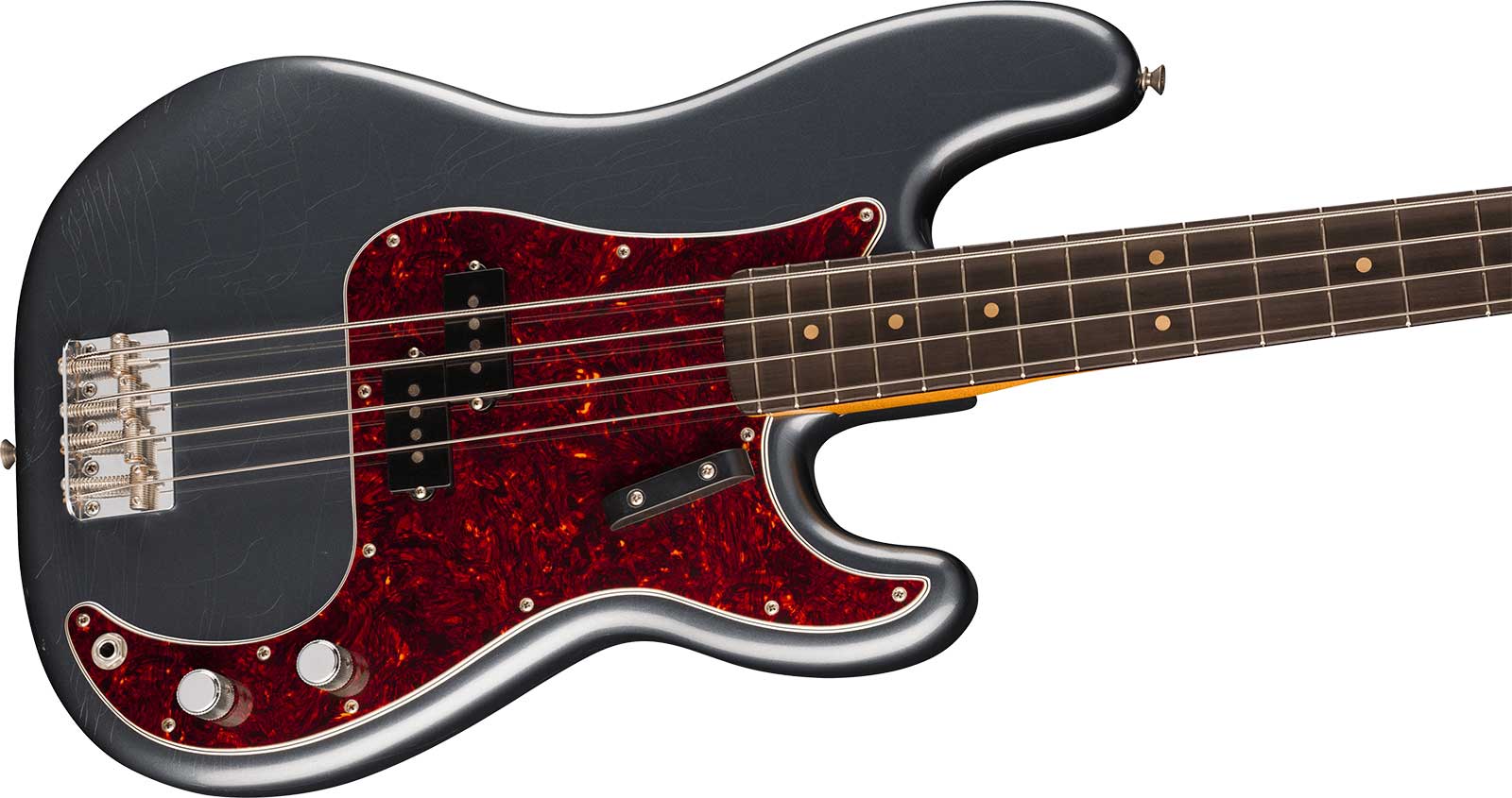 Fender Precision Bass 60s Road Worn Vintera 2 Ltd Mex Rw - Charcoal Frost Metallic - Solidbody E-bass - Variation 2