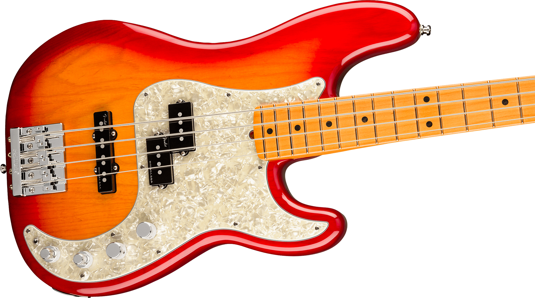 Fender Precision Bass American Ultra 2019 Usa Mn - Plasma Red Burst - Solidbody E-bass - Variation 2