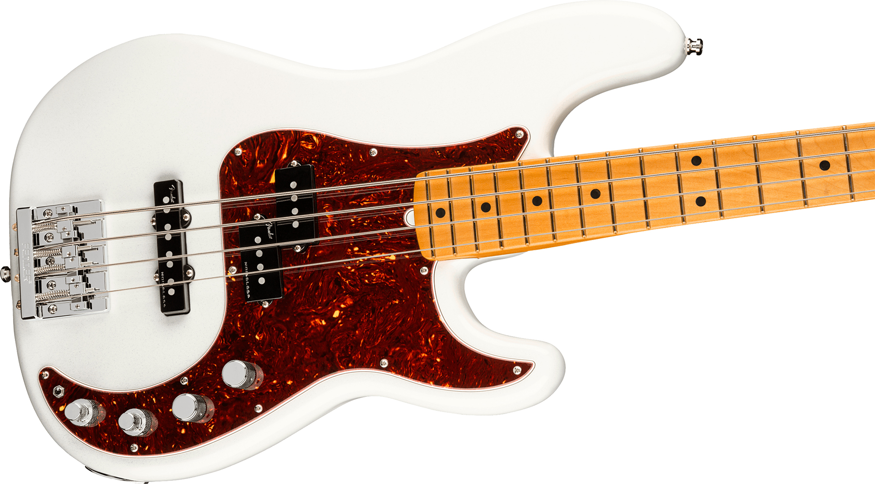 Fender Precision Bass American Ultra 2019 Usa Mn - Arctic Pearl - Solidbody E-bass - Variation 2