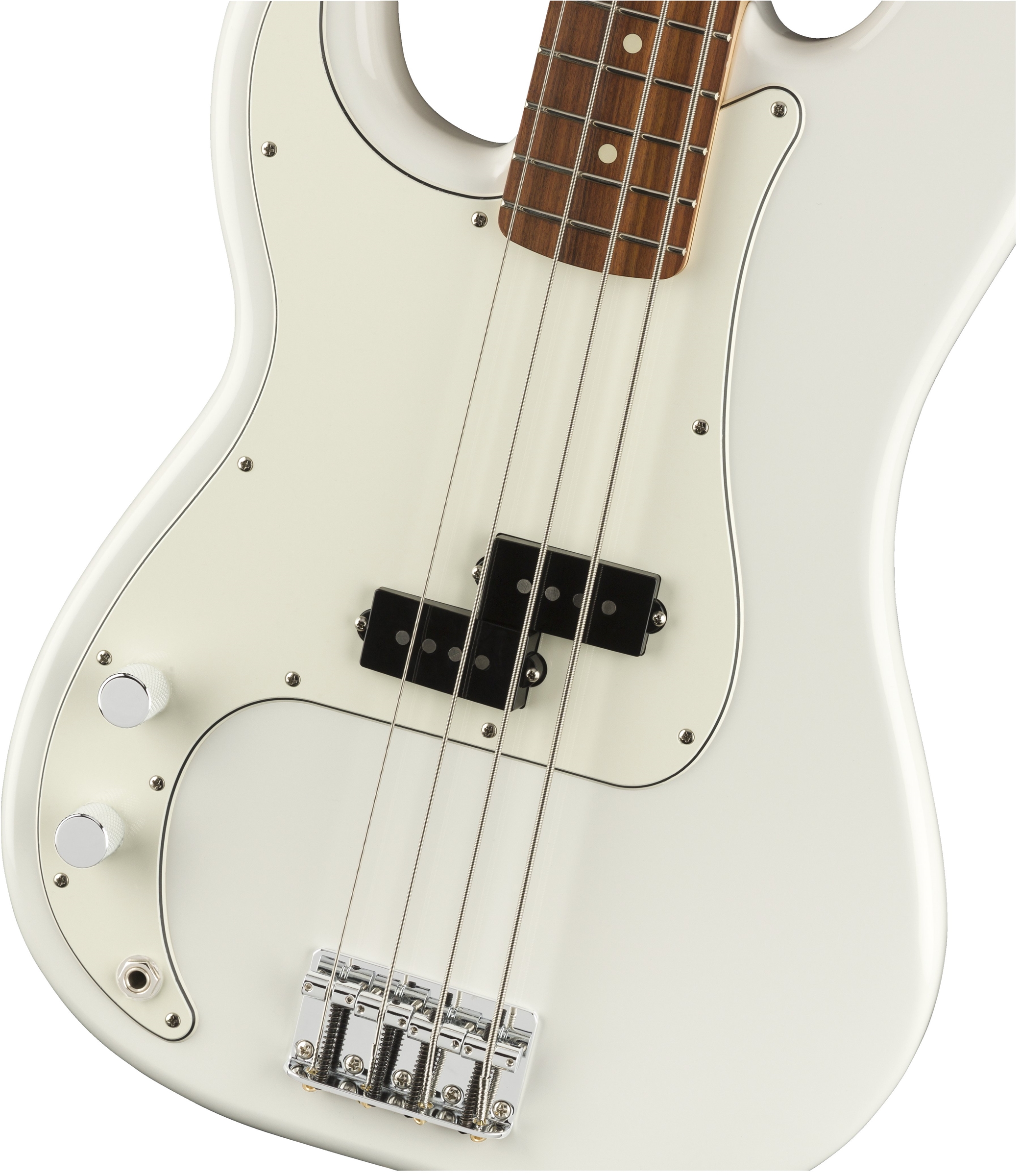 Fender Precision Bass Player Lh Gaucher Mex Pf - Polar White - Solidbody E-bass - Variation 2