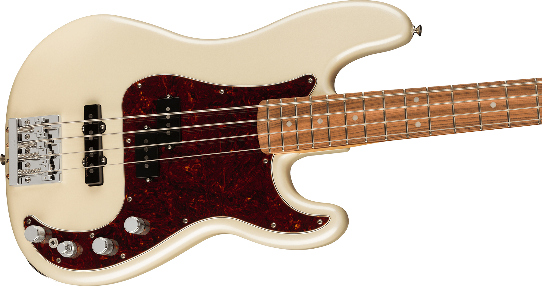 Fender Precision Bass Player Plus Gaucher Mex Active Pf - Olympic Pearl - Solidbody E-bass - Variation 2