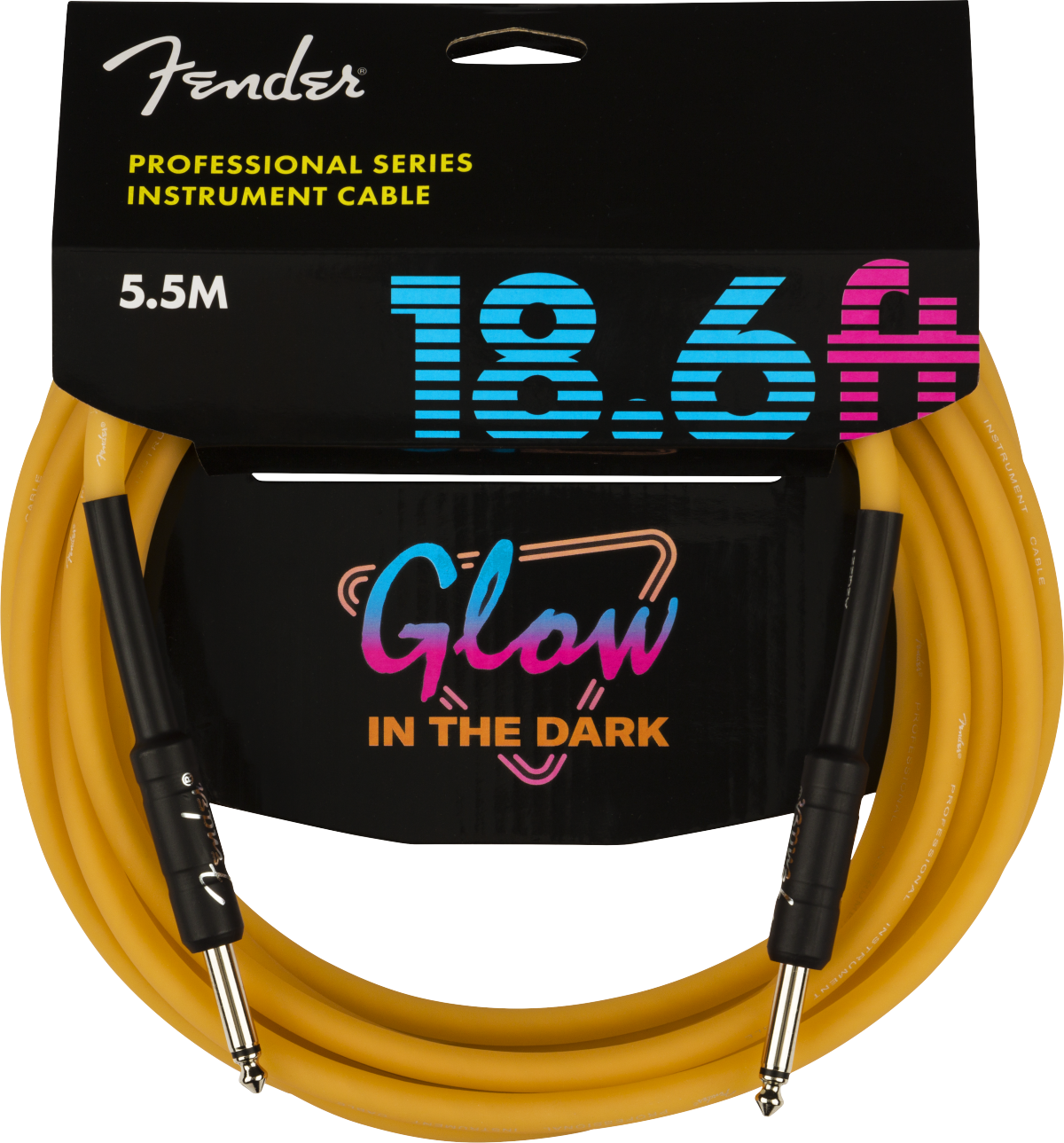 Fender Pro Glow In The Dark Instrument Cable Droit/droit 18.6ft Orange - Kabel - Variation 1