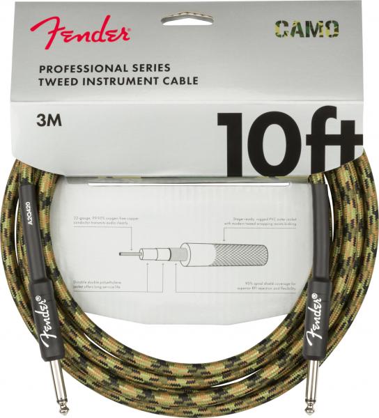 Kabel Fender Professional Series Instrument Cable, Straight/Straight, 10ft - Woodland Camo