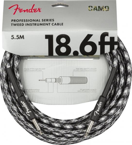 Kabel Fender Professional Series Instrument Cable, Straight/Straight, 18.6ft - Winter Camo