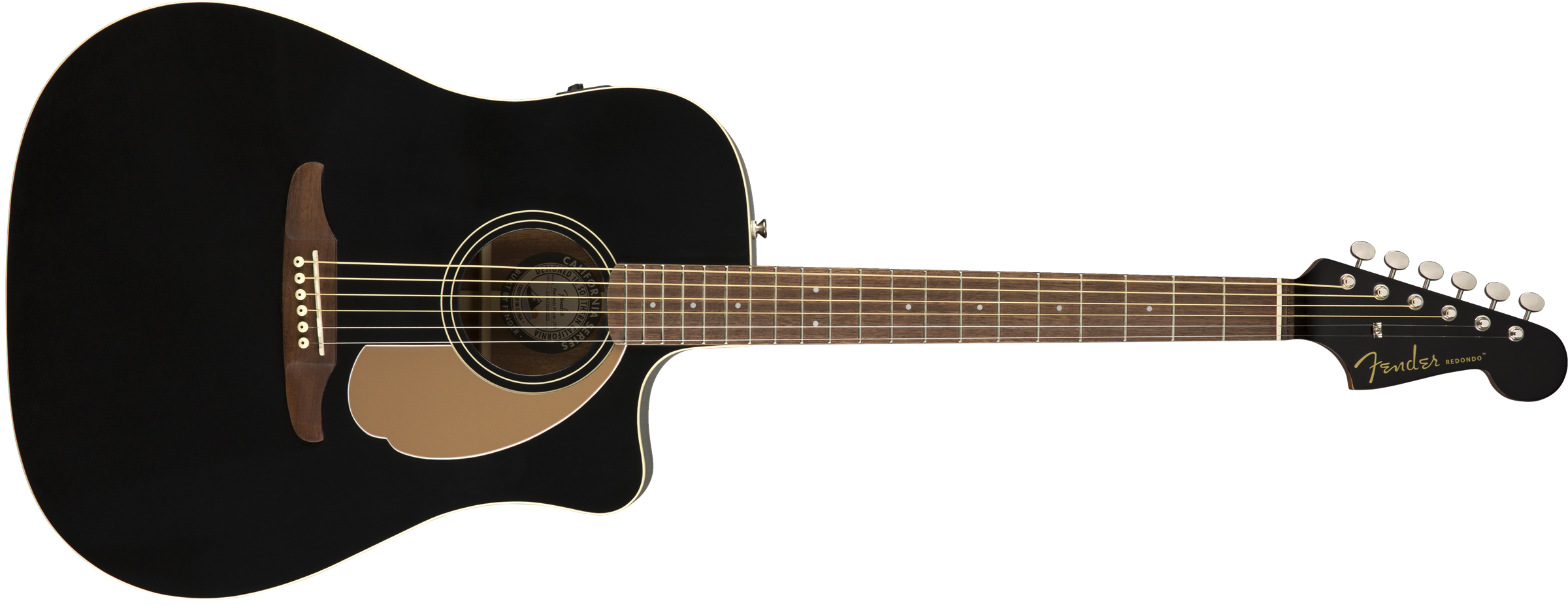 Fender Redondo California Player Dreadnought Cw Epicea Acajou Pau - Jetty Black - Elektroakustische Gitarre - Variation 1