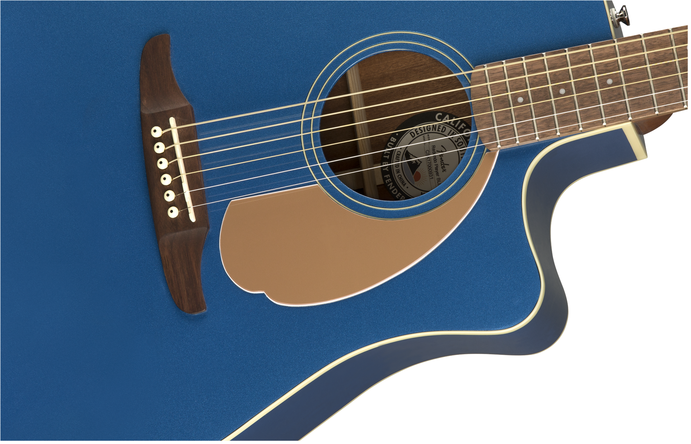 Fender Redondo California Player Dreadnought Cw Epicea Acajou Pau - Belmont Blue - Elektroakustische Gitarre - Variation 2