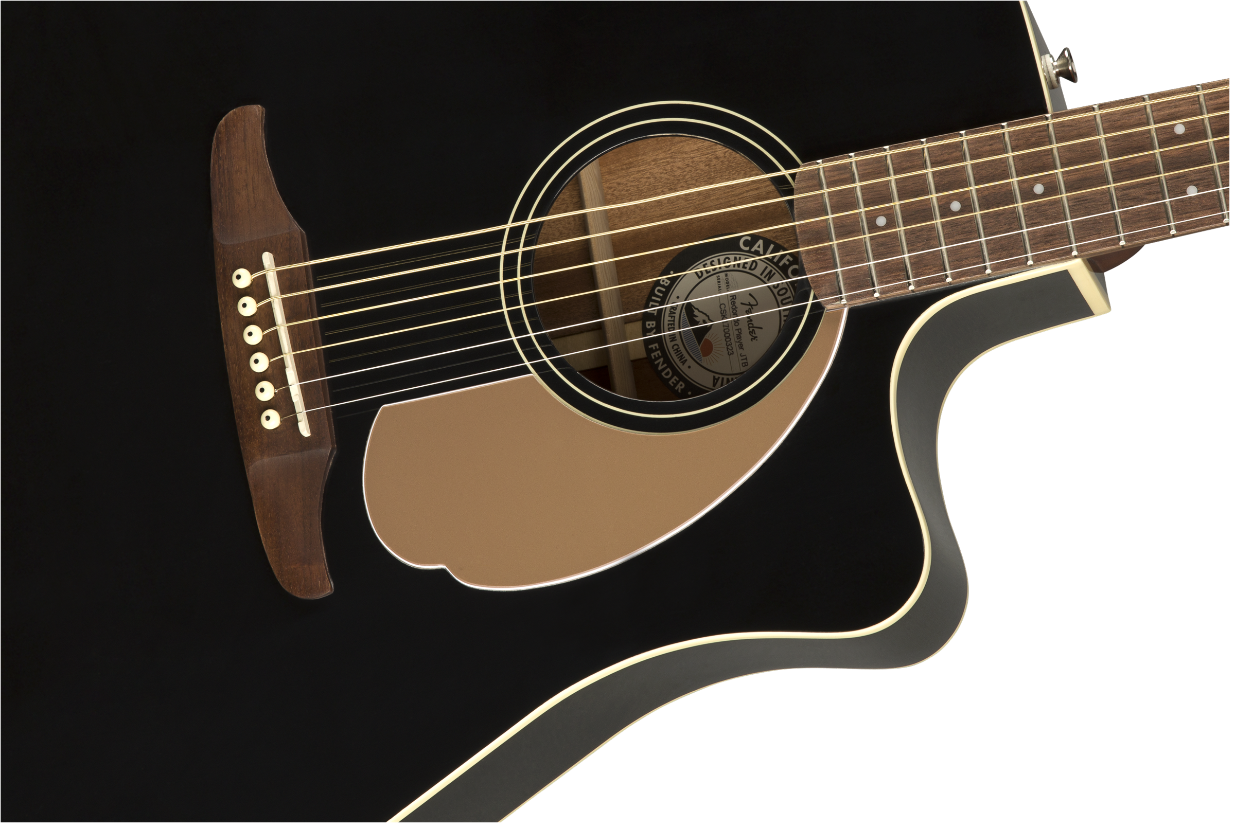 Fender Redondo California Player Dreadnought Cw Epicea Acajou Pau - Jetty Black - Elektroakustische Gitarre - Variation 2
