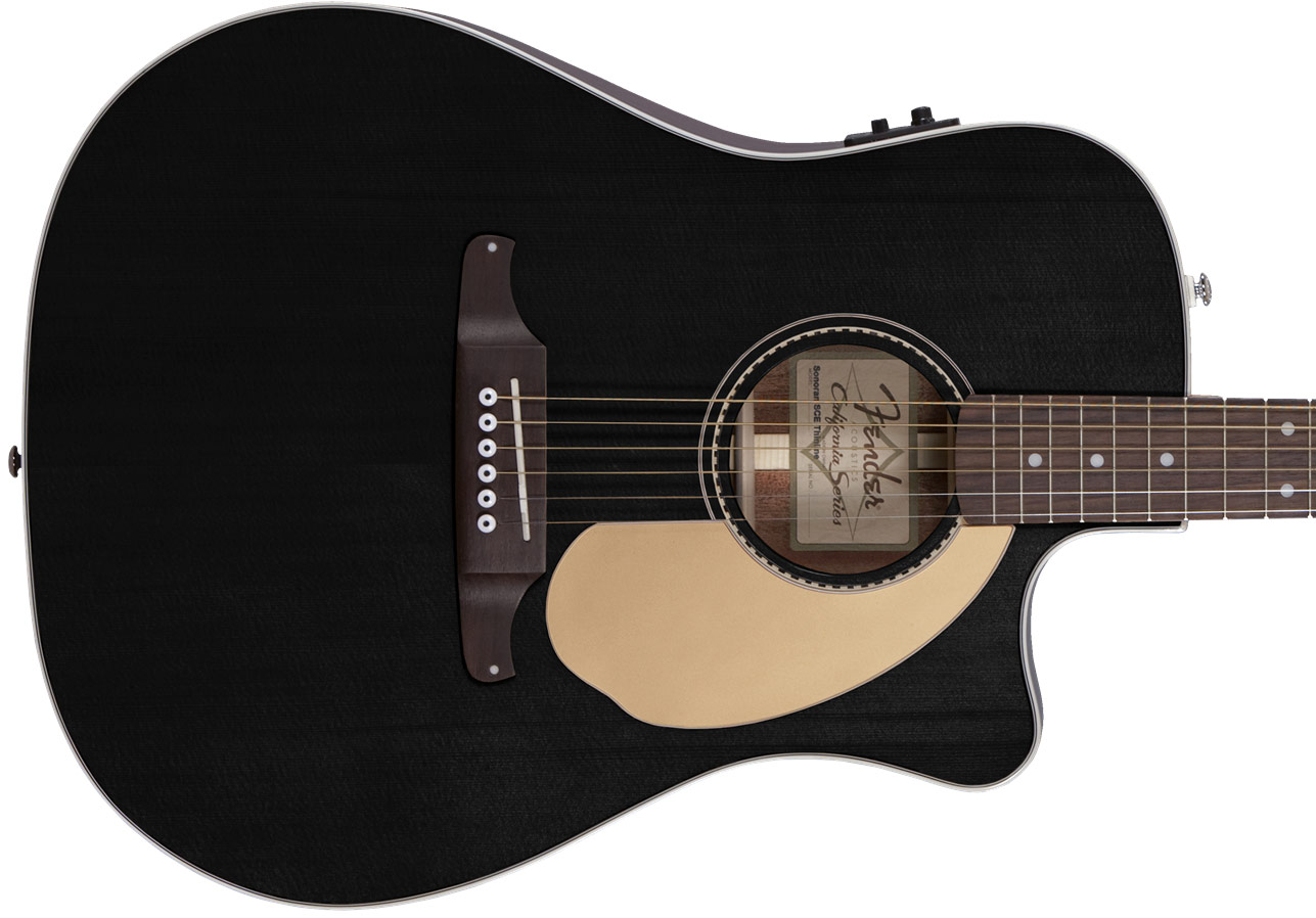 Fender Sonoran Sce Thinline Dreadnought Cw Epicea Acajou 2017 - Black - Westerngitarre & electro - Variation 1