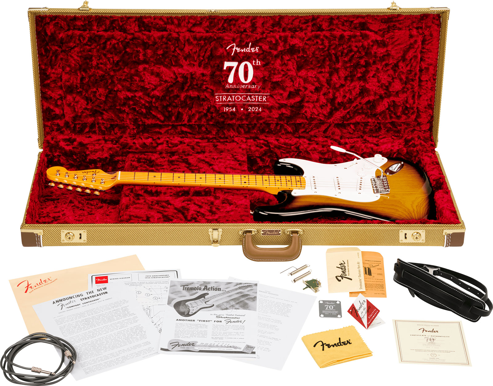 Fender Strat 1954 70th Anniversary American Vintage Ii Ltd Usa 3s Trem Mn - 2-color Sunburst - E-Gitarre in Str-Form - Variation 4