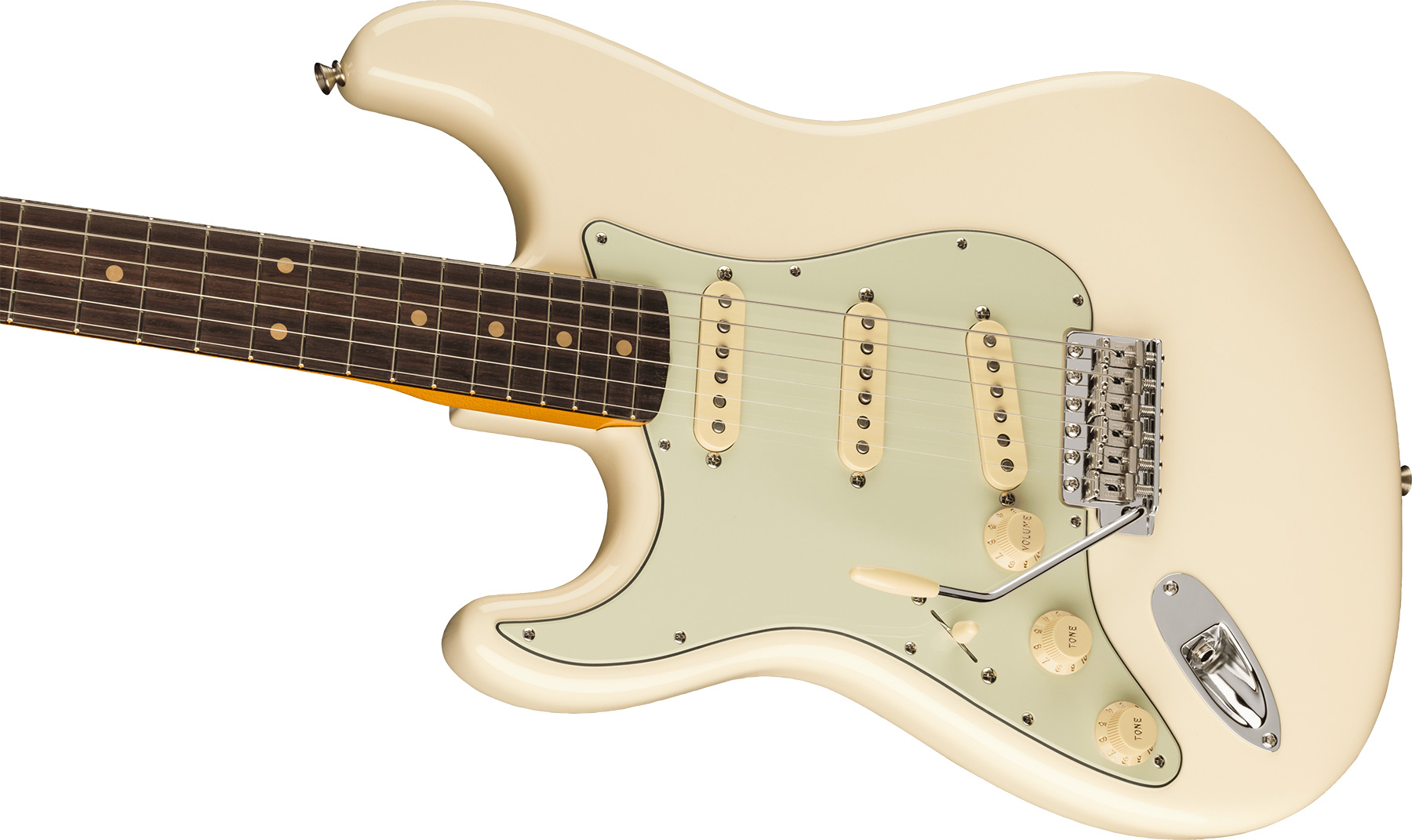 Fender Strat 1961 American Vintage Ii Lh Gaucher Usa 3s Trem Rw - Olympic White - E-Gitarre für Linkshänder - Variation 2