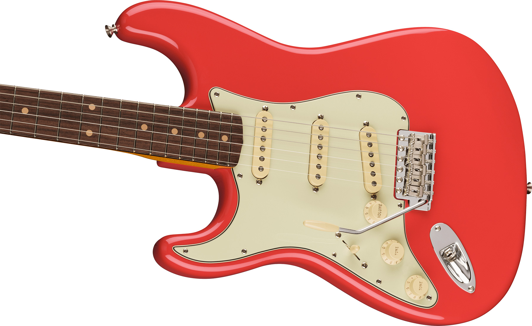 Fender Strat 1961 American Vintage Ii Lh Gaucher Usa 3s Trem Rw - Fiesta Red - E-Gitarre für Linkshänder - Variation 2