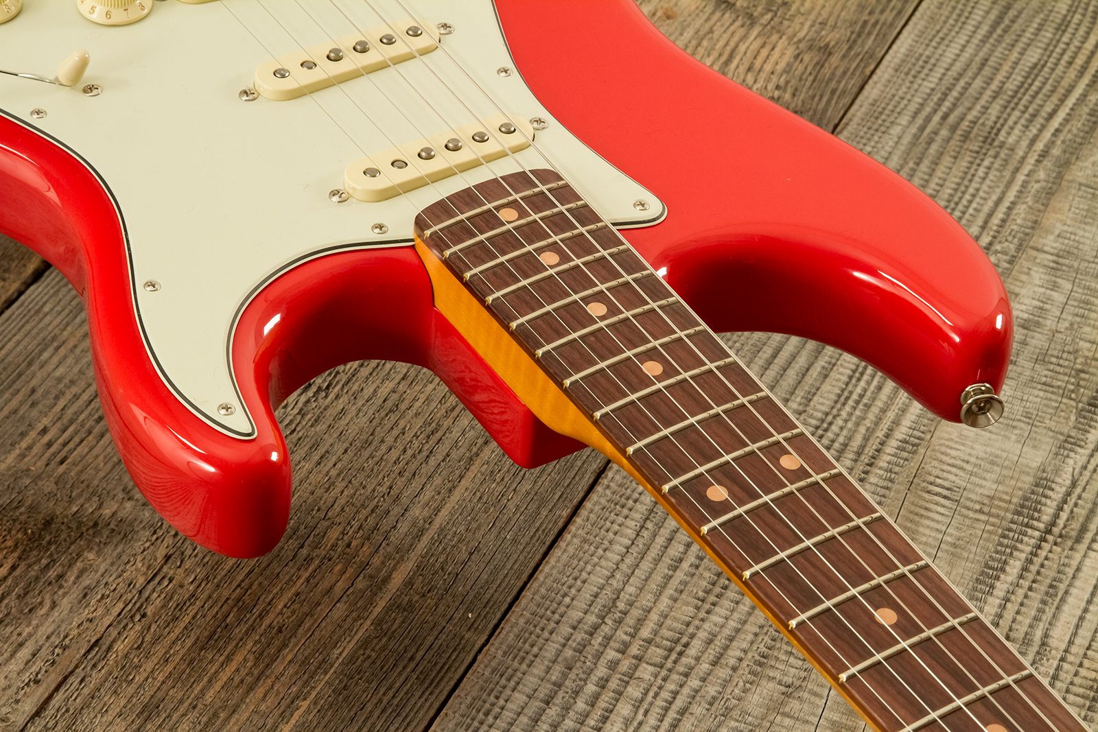 Fender Strat 1961 American Vintage Ii Ltd Usa 3s Trem Rw - Fiesta Red - E-Gitarre in Str-Form - Variation 4