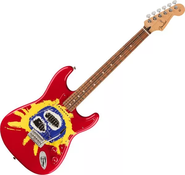 Solidbody e-gitarre Fender 30th Anniversary Screamadelica Stratocaster Ltd (MEX, PF) - Red Blue Yellow