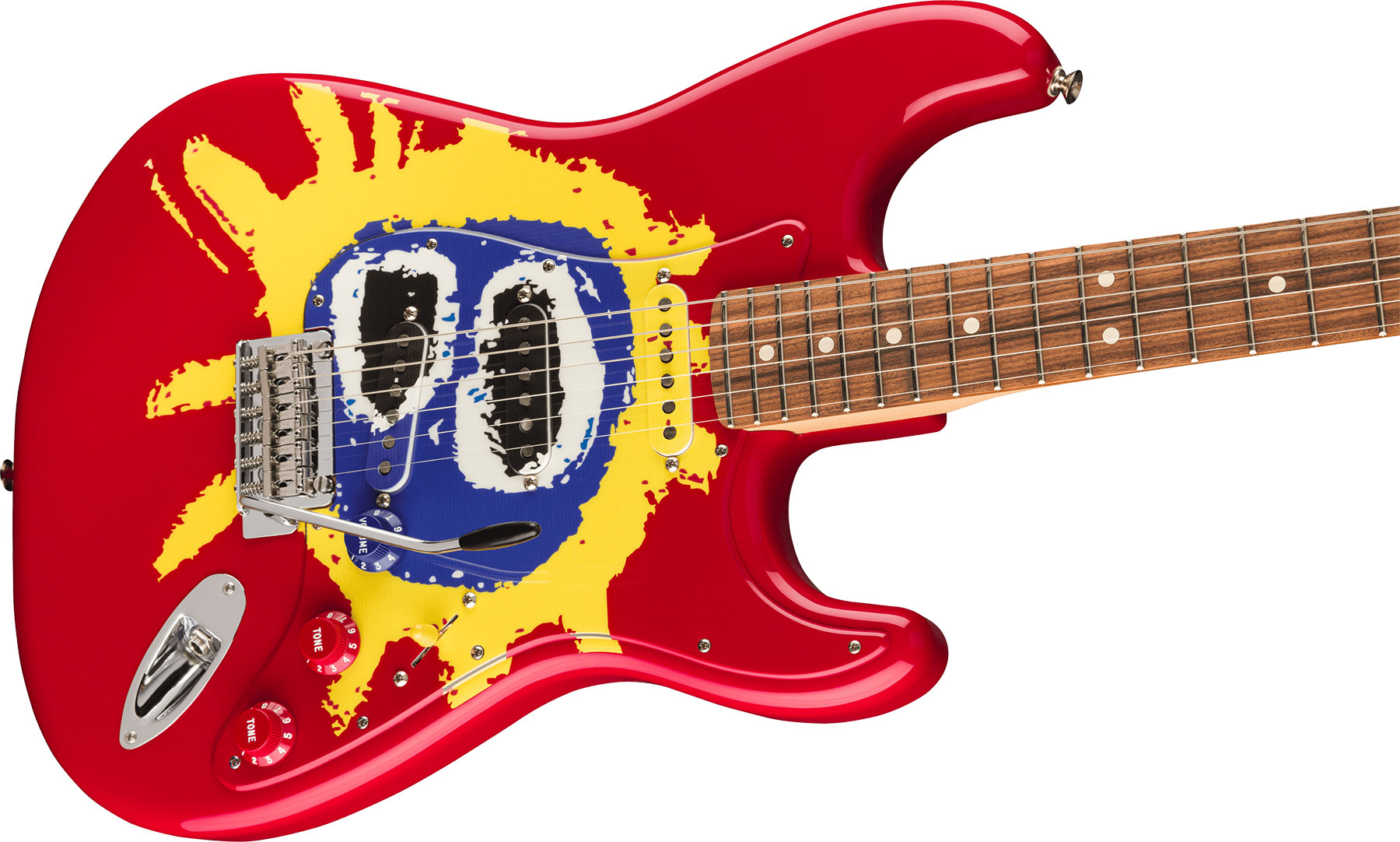 Fender Strat 30th Anniversary Screamadelica Ltd Mex 3s Trem Pf - Red Blue Yellow - E-Gitarre in Str-Form - Variation 2